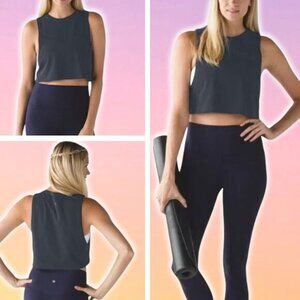 LULULEMON Muscle Love Crop Tank Tough Size 12 Carbon Dust